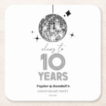 Disco Cheers 10 Years Wedding Anniversary Party