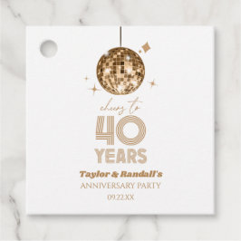 Disco-Cheers 40 Jahre Hochzeitsjubiläum Party Geschenkanhänger