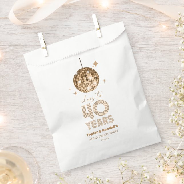Disco-Cheers 40 Jahre Hochzeitsjubiläum Party Geschenktütchen (Ausgeschnitten)