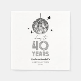 Disco-Cheers 40 Jahre Hochzeitsjubiläum Party Serviette