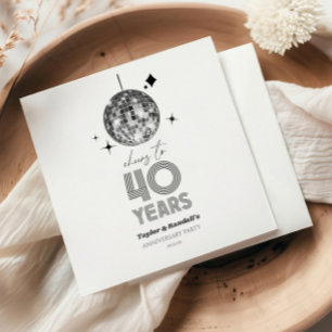 Disco Cheers 40 Jahre Hochzeitsjubiläumsfeier Serviette