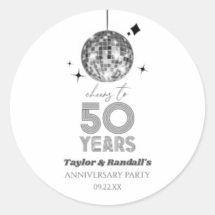 Disco Cheers 50 Jahre Hochzeitsjubiläumsfeier Runder Aufkleber