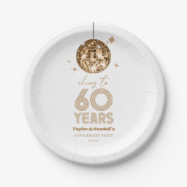 Disco Cheers 60 Years Wedding Anniversary Party Pappteller