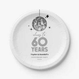 Disco Cheers 60 Years Wedding Anniversary Party Pappteller