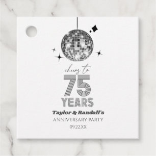 Disco-Cheers 75 Jahre Hochzeitsjubiläum Party Geschenkanhänger