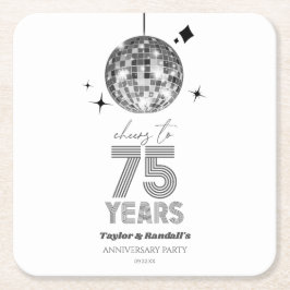 Disco-Cheers 75 Jahre Hochzeitsjubiläum Party Rechteckiger Pappuntersetzer