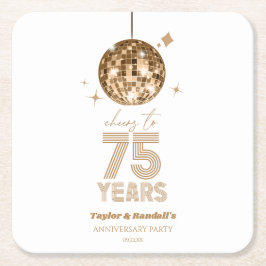 Disco-Cheers 75 Jahre Hochzeitsjubiläum Party Rechteckiger Pappuntersetzer
