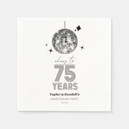 Disco-Cheers 75 Jahre Hochzeitsjubiläum Party Serviette