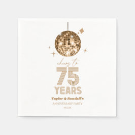 Disco-Cheers 75 Jahre Hochzeitsjubiläum Party Serviette