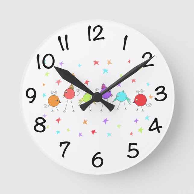Disco Chicks Runde Wanduhr (Vorderseite)