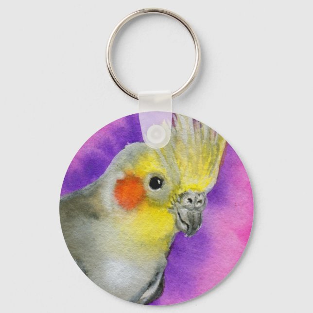 Disco Cockatiel Schlüsselanhänger (Vorderseite)