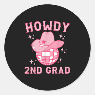 Disco-Cowboy Howdy Lehrer der 2. Klasse Western-Rü Runder Aufkleber