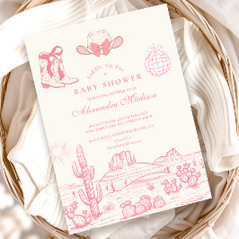 Disco Cowgirl Babydusche Einladung