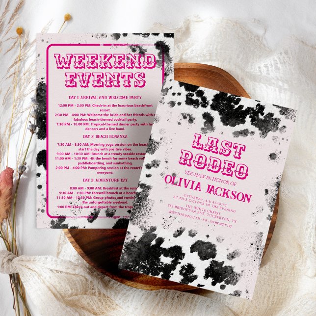 Disco Cowgirl Hot Pink Western Junggeselinnen-Absc Einladung (Von Creator hochgeladen)