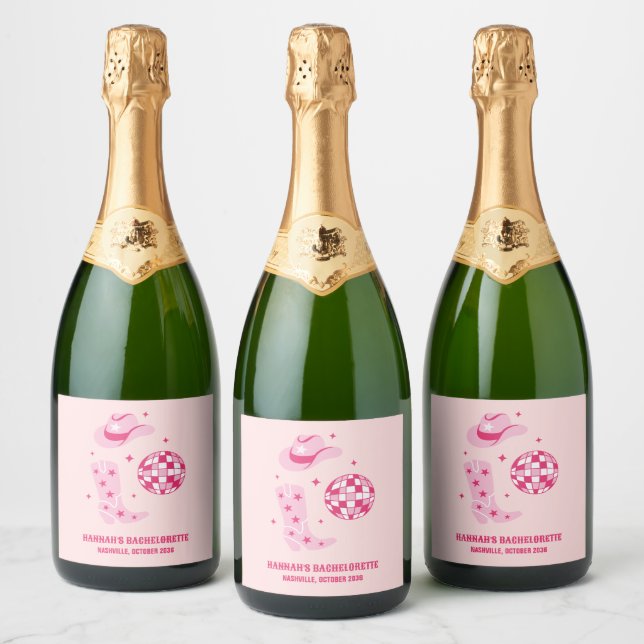 Disco Cowgirl Junggeselinnen-Abschied Champagne La (Flaschen)