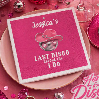 Disco-Cowgirl-Junggesellinnen-Cocktail Serviette