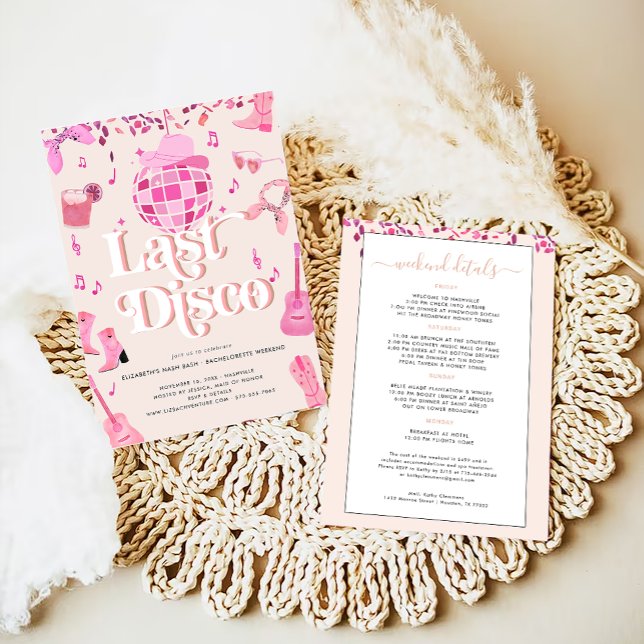 Disco Cowgirl Nashville Pink Rodeo | Bachelorette Einladung (Von Creator hochgeladen)