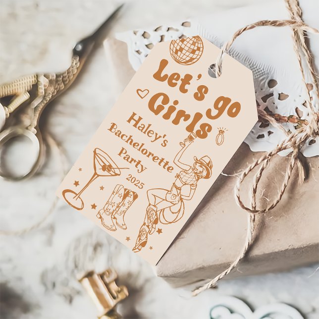 Disco Cowgirl Rodeo Junggeselinnen-Abschied Geschenkanhänger (Von Creator hochgeladen)