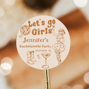 Disco-Cowgirl-Rodeo-Junggesellinnenabschied Runder Aufkleber