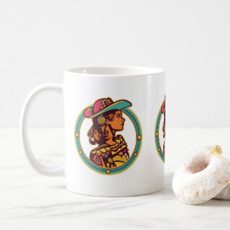 Disco-Cowgirl-Tasse – Retro-Western-Herbst-Vibes Kaffeetasse