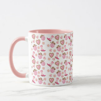 Disco-Cowgirl-Valentins- Zweifarben-Tasse Tasse