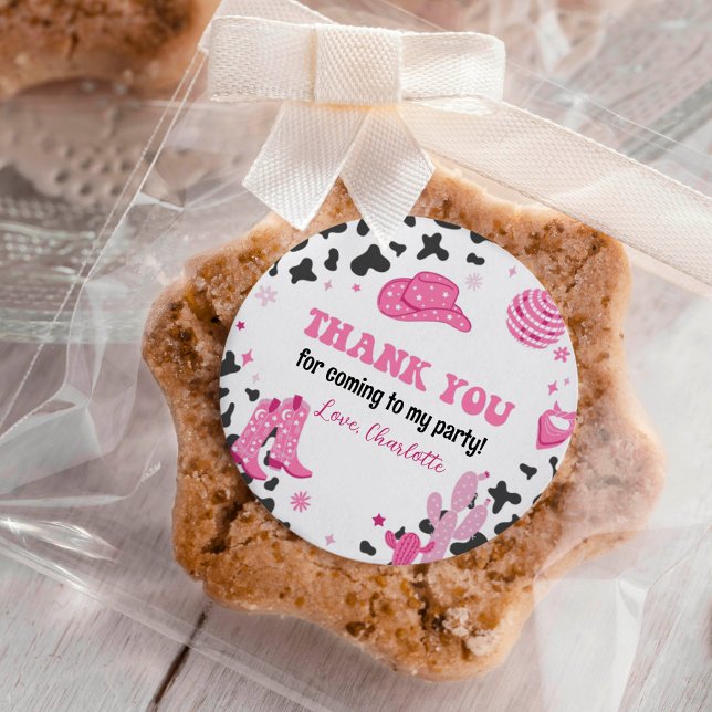 Disco Cowgirl Western Sticker Étiquettes d'anniver (Créateur téléchargé)