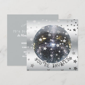 Disco Dance Birthday Party | Retro 70er Disco Part Einladung