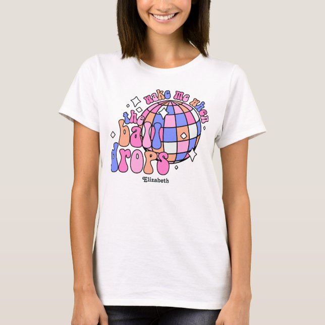 Disco Dance Retro Happy New Year Party T-Shirt (Vorderseite)