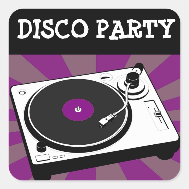 Disco Dancing 70er Themed Geburtstagsparty Sticker (Vorderseite)