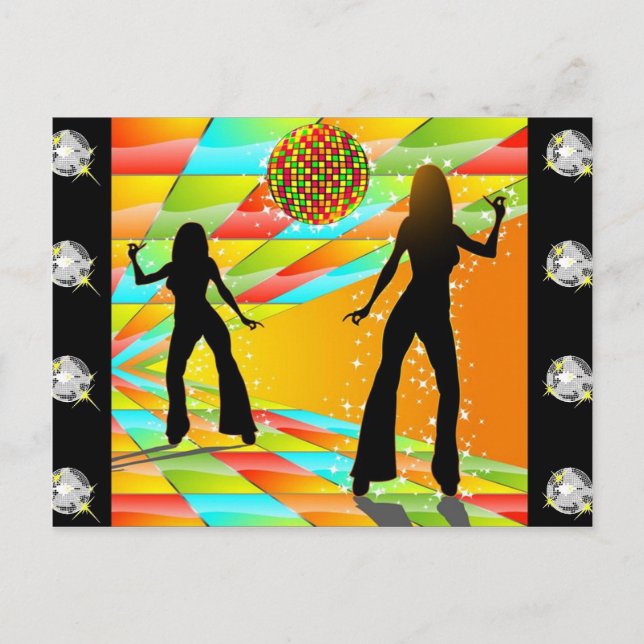 Disco Dancing Postkarte (Vorderseite)