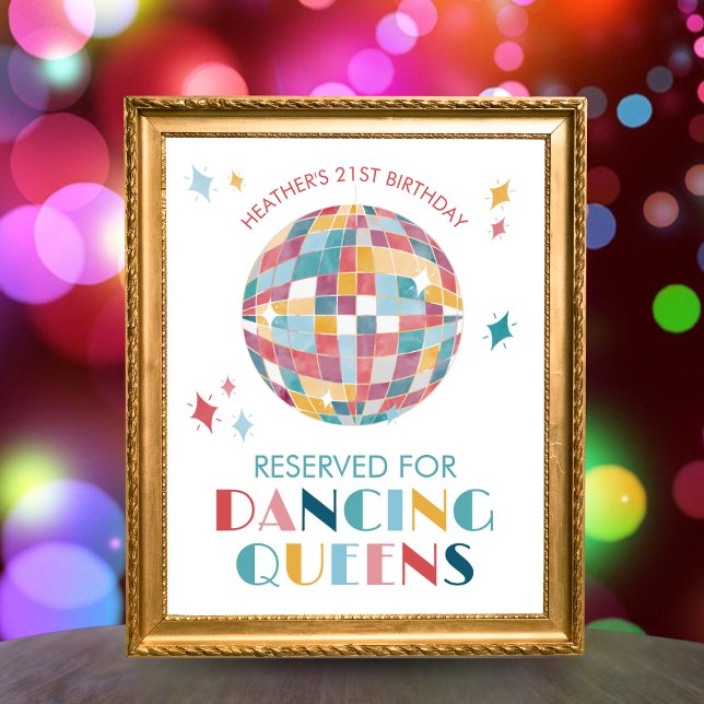 Disco Dancing Queens Party Sign Poster (Von Creator hochgeladen)