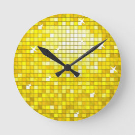 Disco deckt gelbe Druck-Wanduhr mit Ziegeln Runde Wanduhr