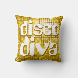 Disco deckt "Gold" "Discodiva" Wurfskissen mit Kissen