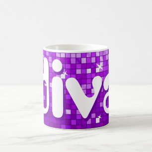 Disco deckt lila "Diva" Tasse mit Ziegeln
