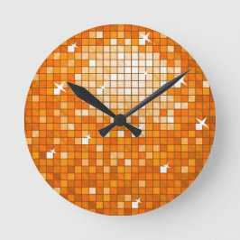 Disco deckt orange Wanduhr mit Ziegeln