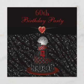 Disco-Diva-Kuchenzebra-Glitzer-Druck-60. Einladung