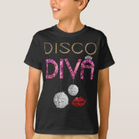 Disco Diva Ladys Disco Gold Ball Silber Rote Lippe