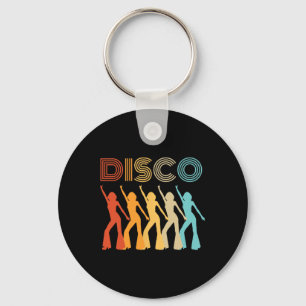 Disco-Diva-Party im Retro-Stil der 70er Jahre Schlüsselanhänger