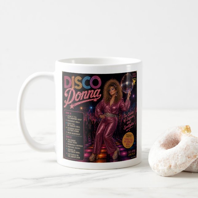 Disco Donna & Disco Dazzler Kaffeetasse (Mit Donut)