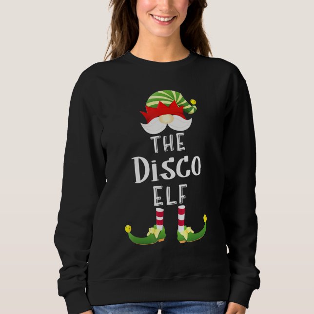 Disco Elf Group Christmas Pajama Party Sweatshirt (Vorderseite)