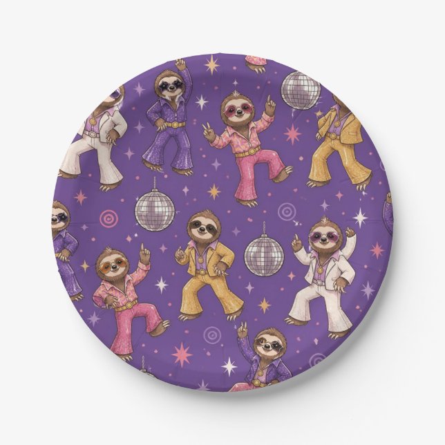 Disco Faultiere Pappteller (Vorderseite)