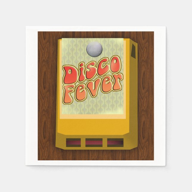 Disco Fever 8-Track-Themenparty-Design Serviette (Vorderseite)