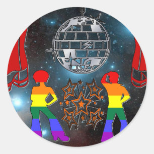 Disco-Fieber Runder Aufkleber