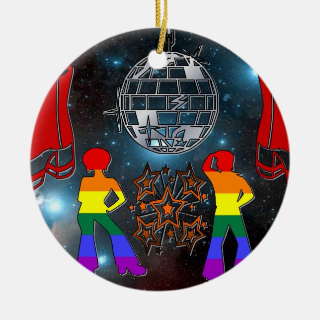 Disco-Fieber-Verzierung Keramik Ornament (Vorne)