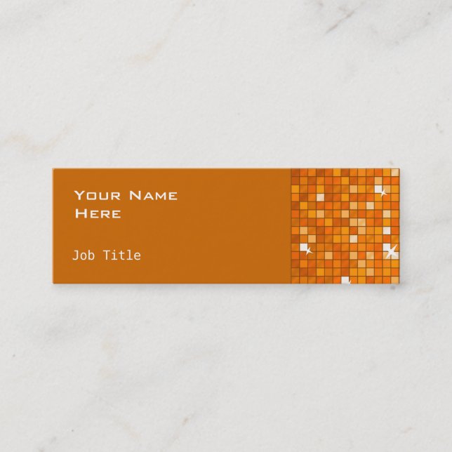 Disco-Fliesen Orangefarbene Orange-Orange Mini Visitenkarte (Vorderseite)