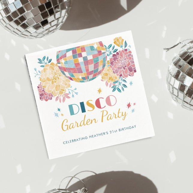 Disco Garden Party 70's Thema Geburtstag Serviette (Von Creator hochgeladen)