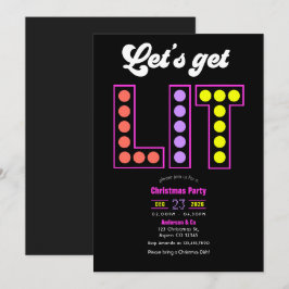 Disco Garland Let's Get Lit Retro Christmas Party Einladung