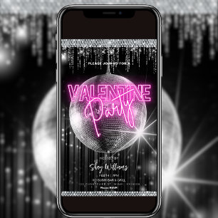 Disco Glam Valentine Party Einladung