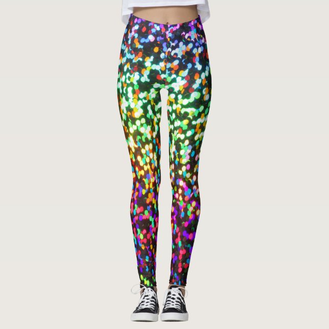 Disco-Glitzer-Rave Leggings (Vorderseite)