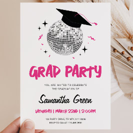 Disco Graduation Party Einladung